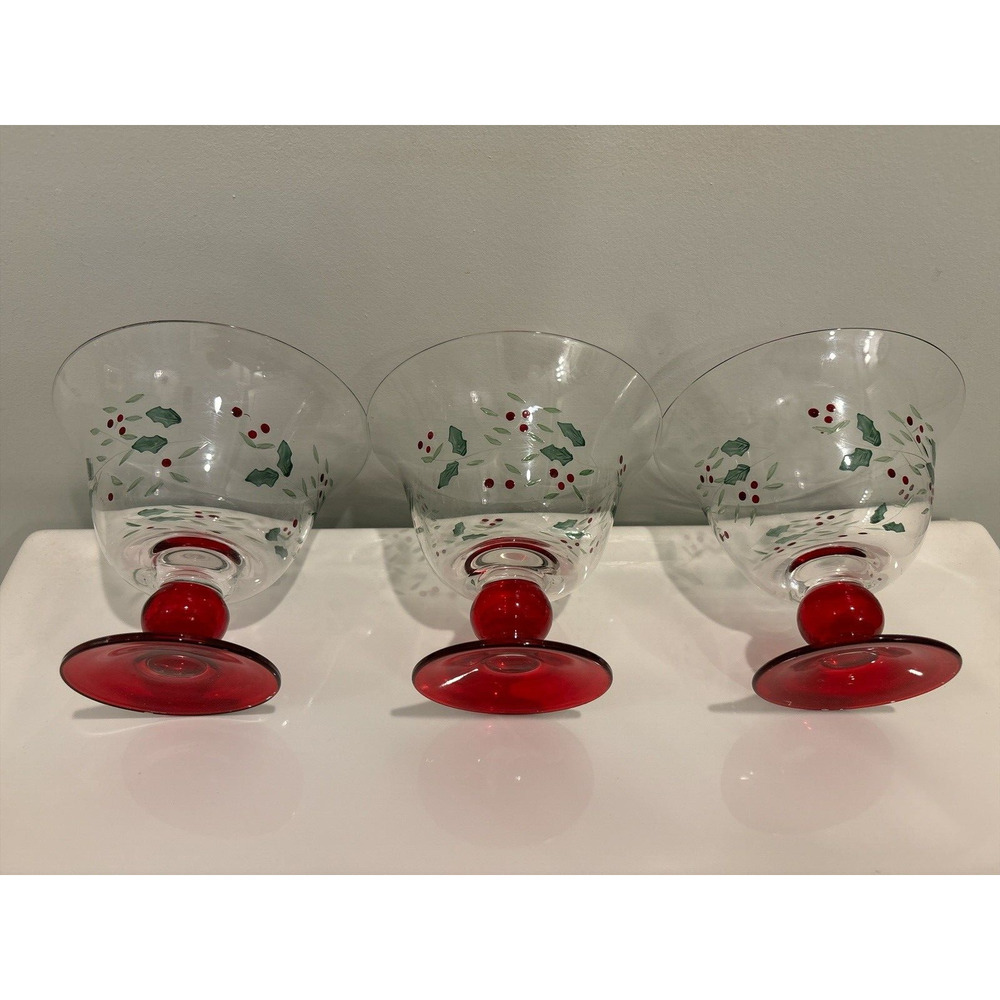 Pfaltzgraff Winterberry Etched and Hand Painted Dessert Bowls•Set of 3•Vintage